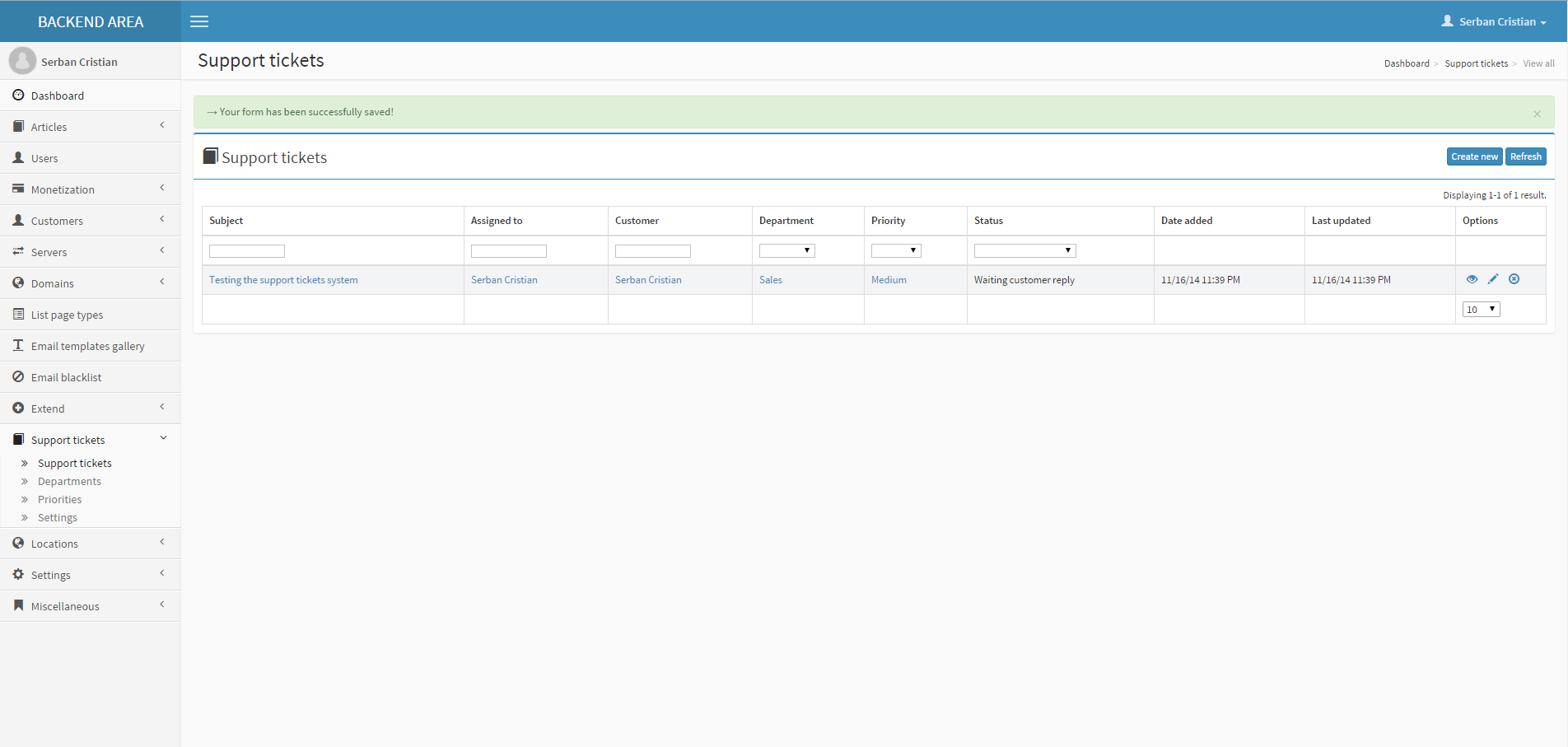 
        Support tickets system for MailWizz EMA
      