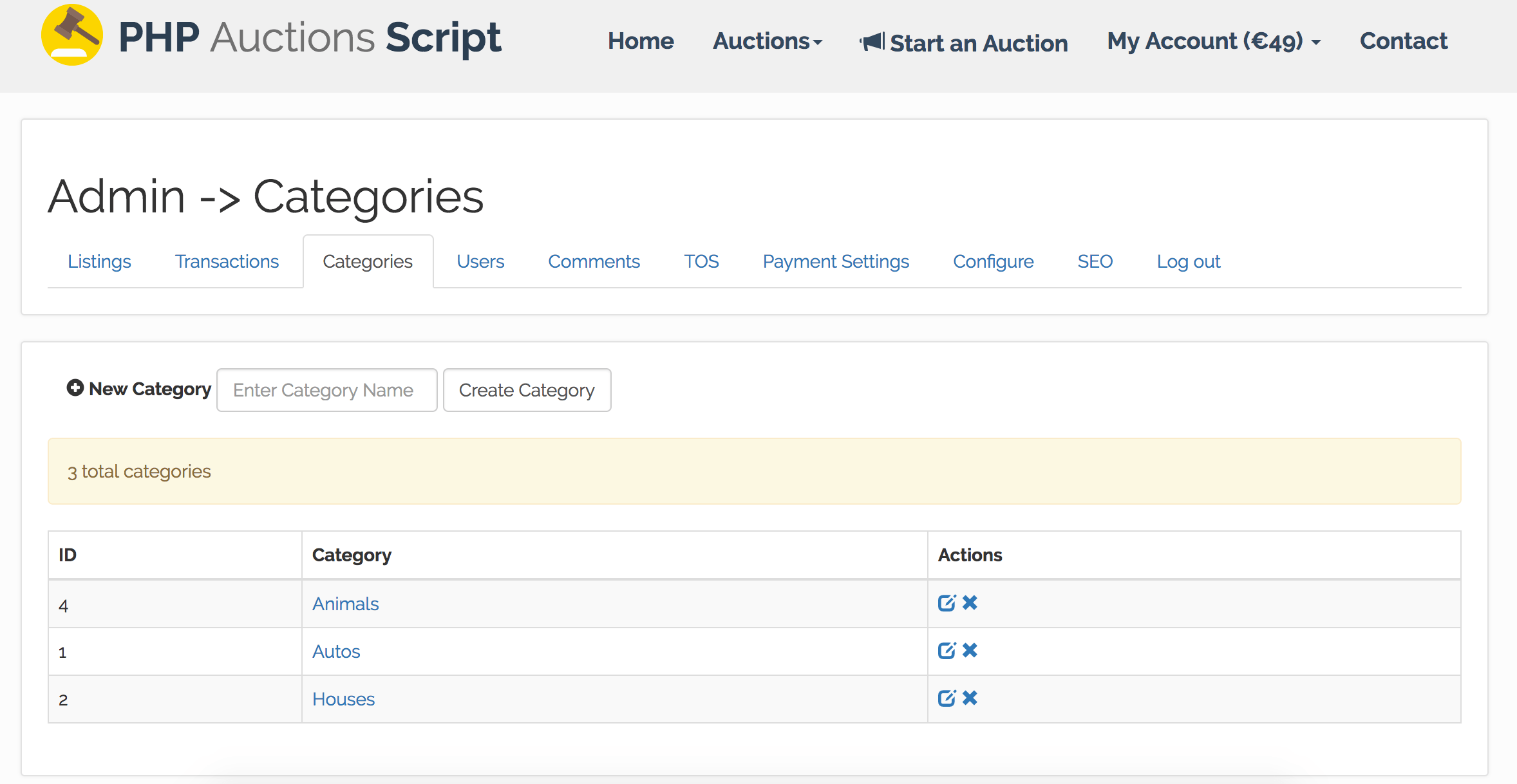 
        PHP Auctions Script
      