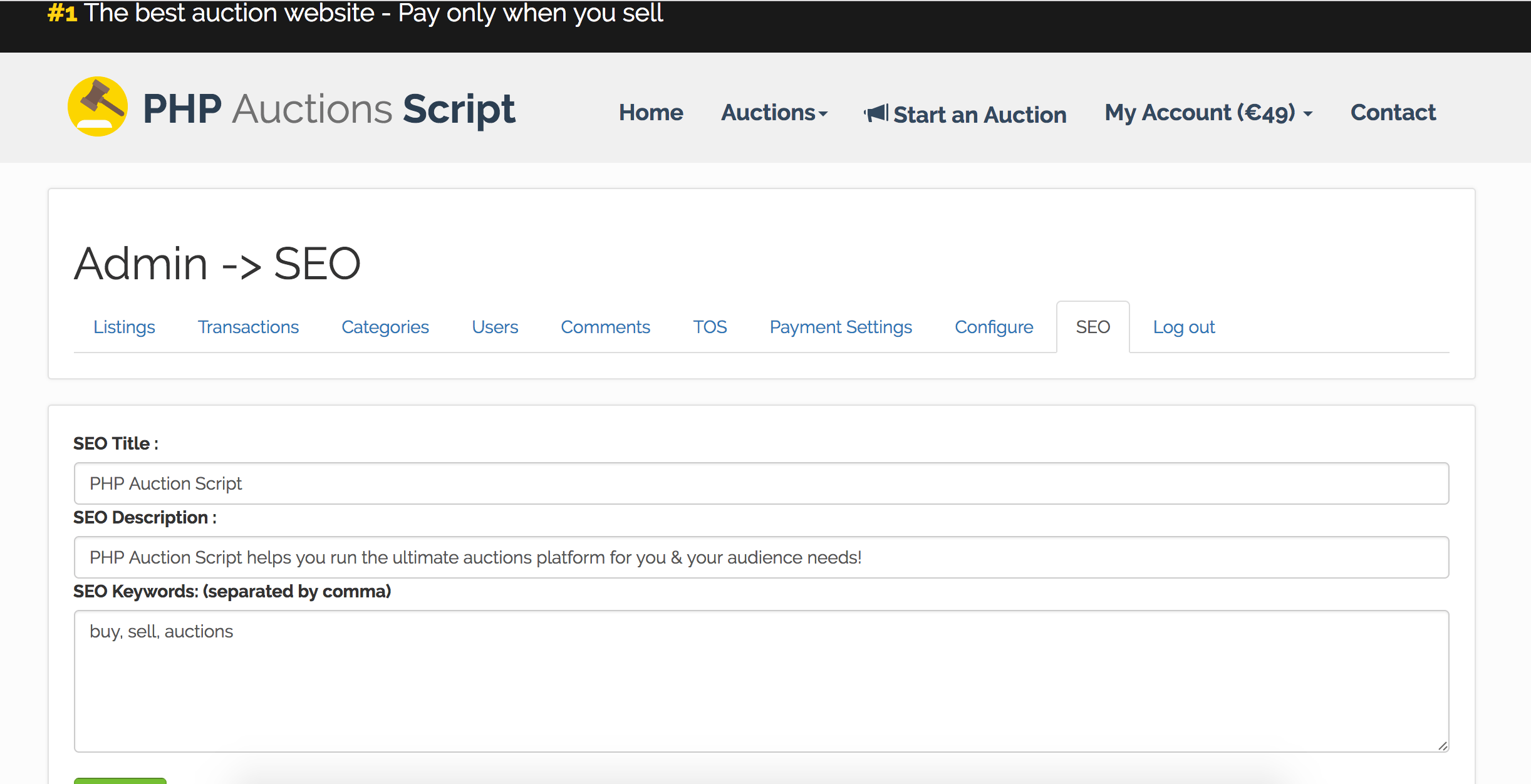 
        PHP Auctions Script
      