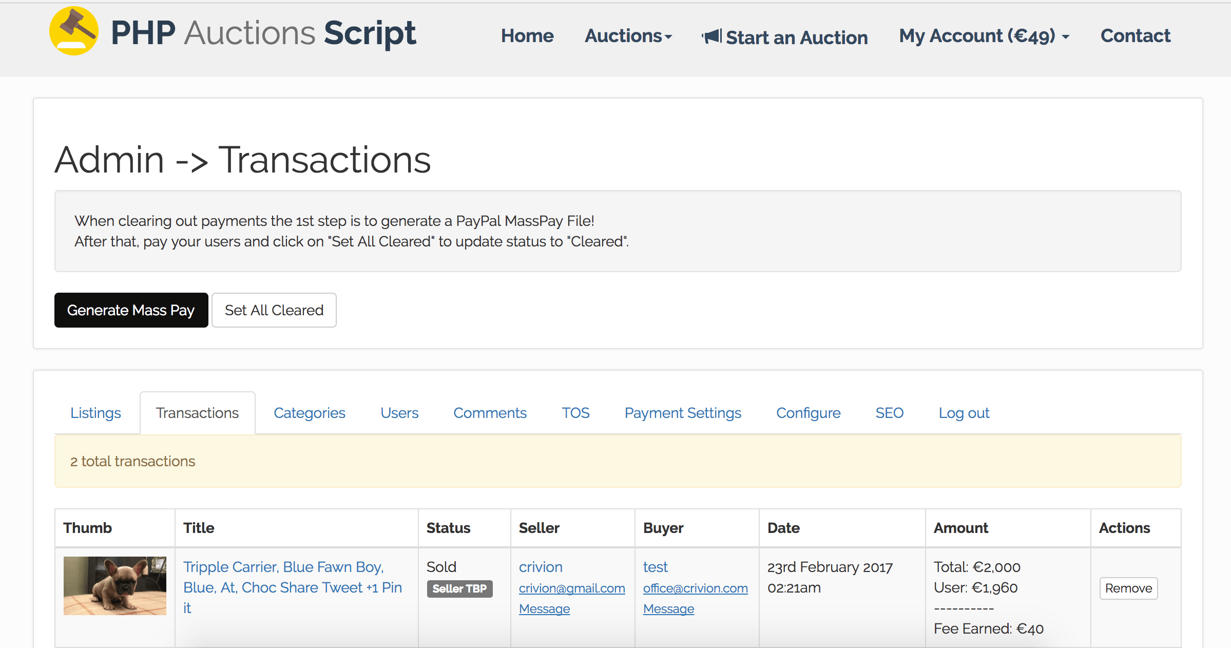 
        PHP Auctions Script
      