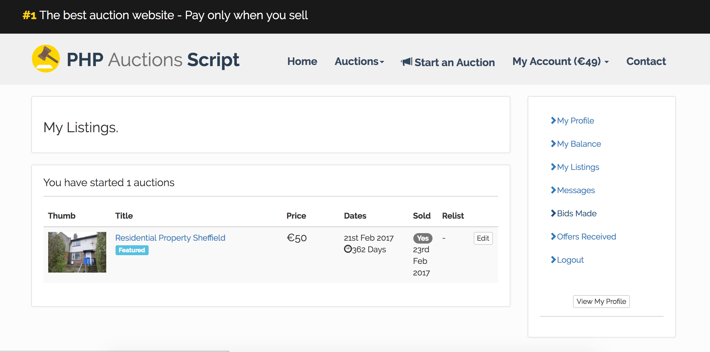 
        PHP Auctions Script
      