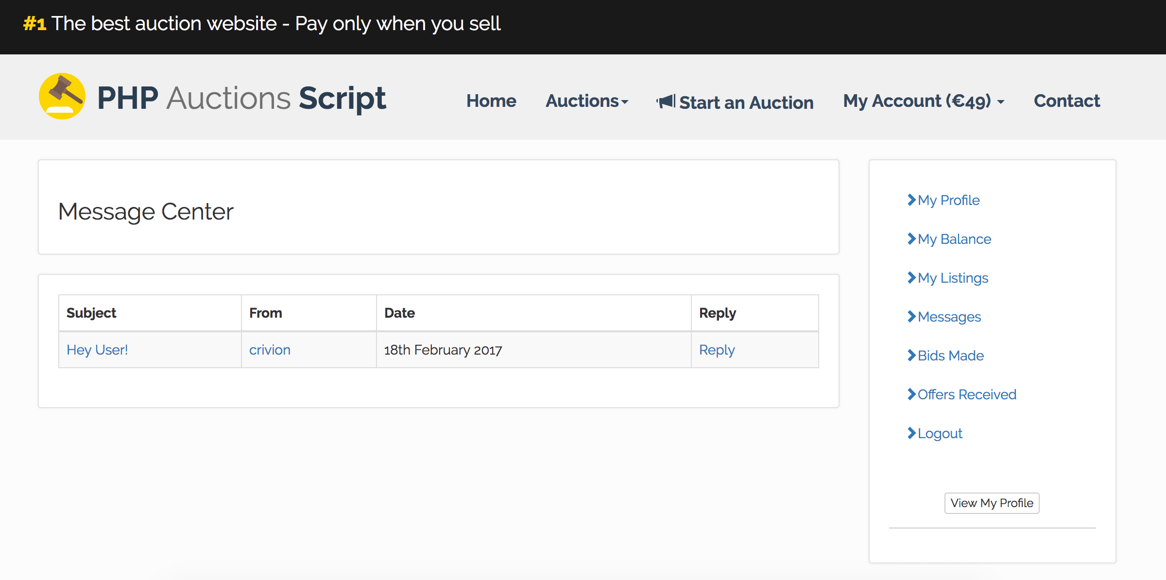 
        PHP Auctions Script
      