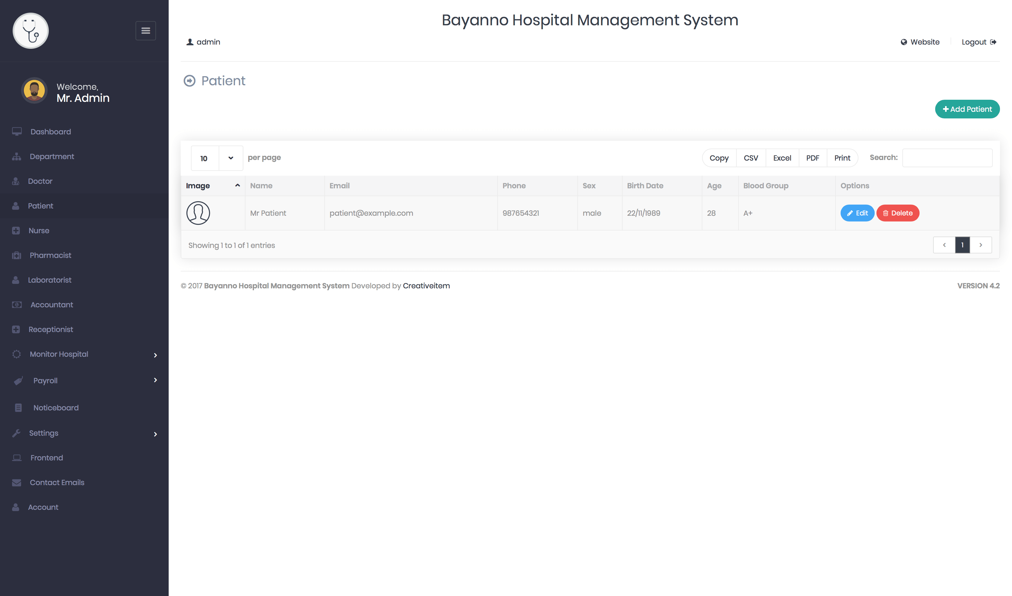 
        Bayanno Hospital Management System
      