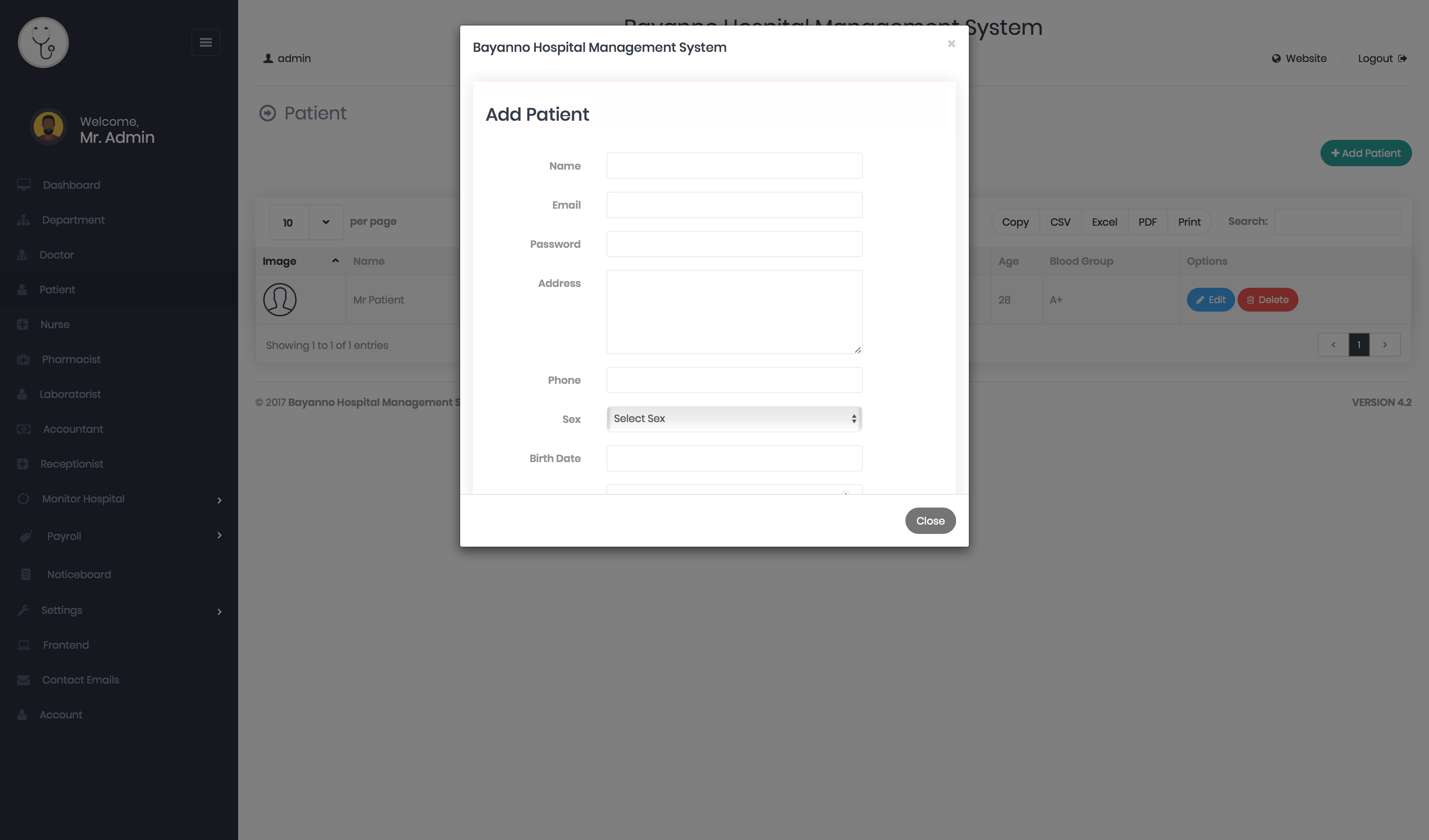 
        Bayanno Hospital Management System
      