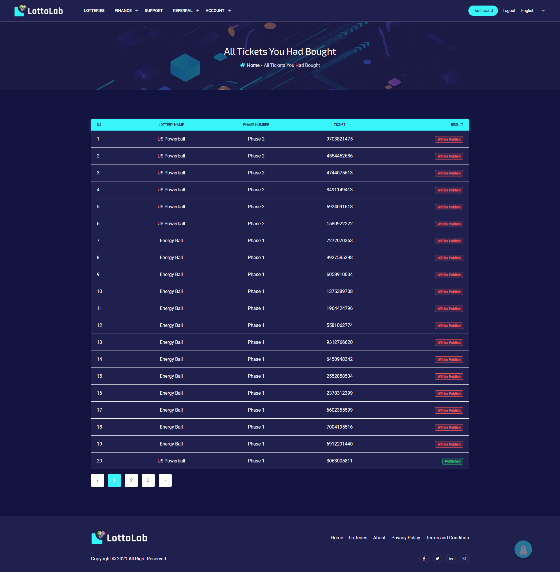 
        LottoLab - Live Lottery Platform
      