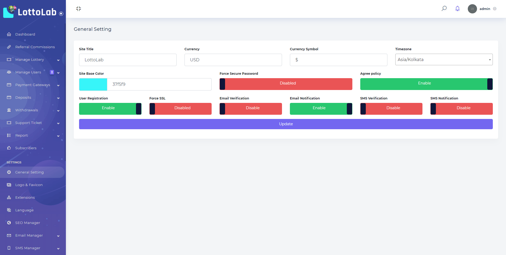 
        LottoLab - Live Lottery Platform
      