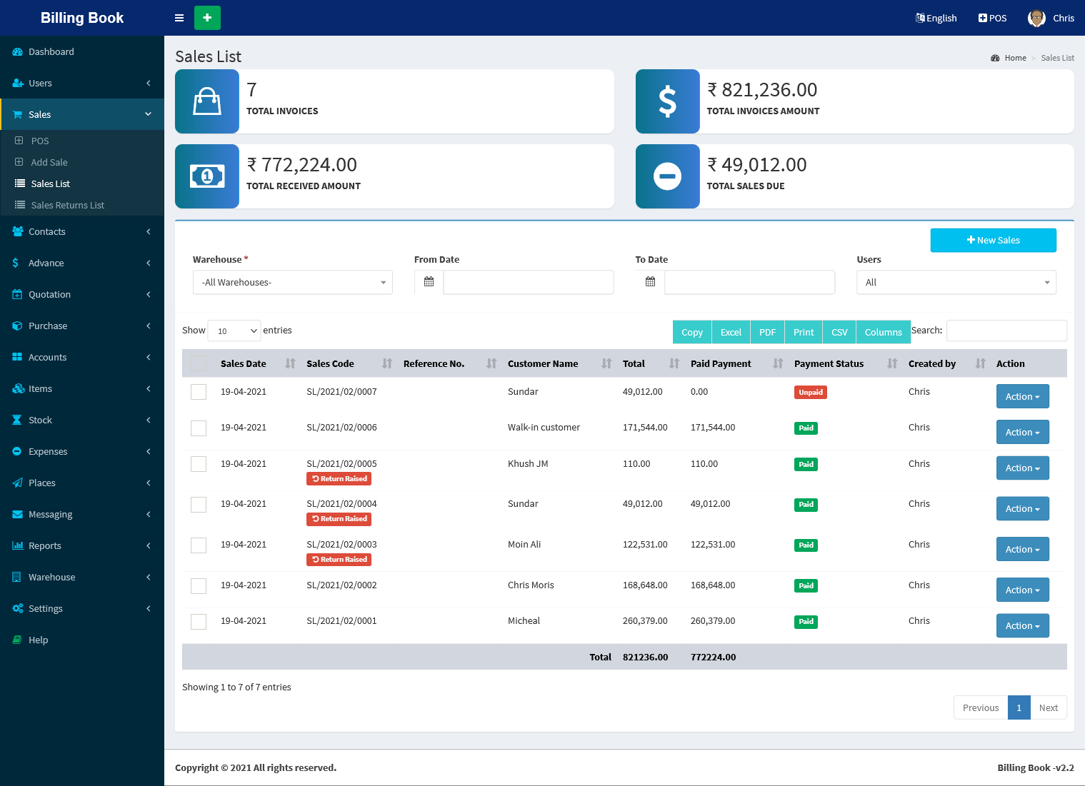 
        Billing Book -Advanced POS, Inventory, Accounting, Warehouse, Multi Users, GST Ready
      