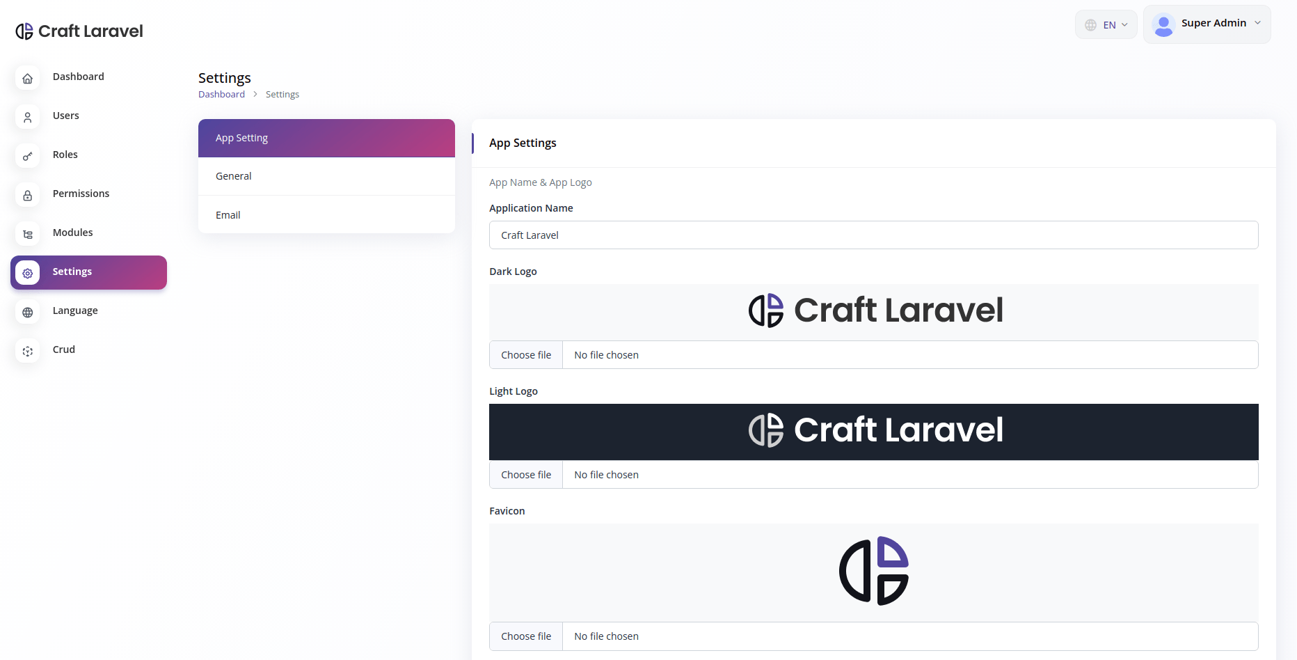 
        Craft Laravel Admin Panel - CRUD builder, Users, Role, Permissions & Settings
      