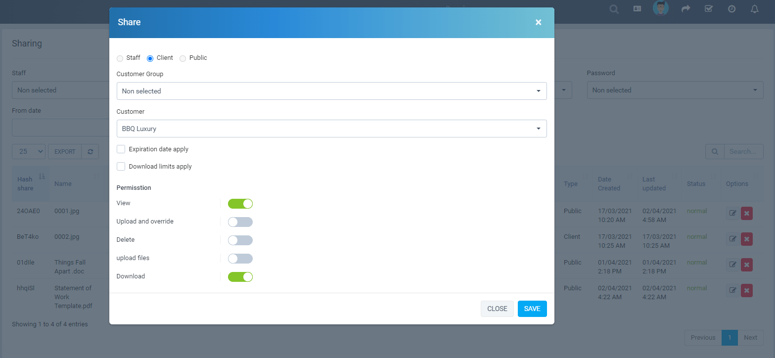 
        File Sharing module for Perfex CRM
      