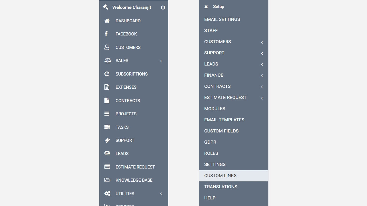 
        Custom Links for Perfex CRM
      