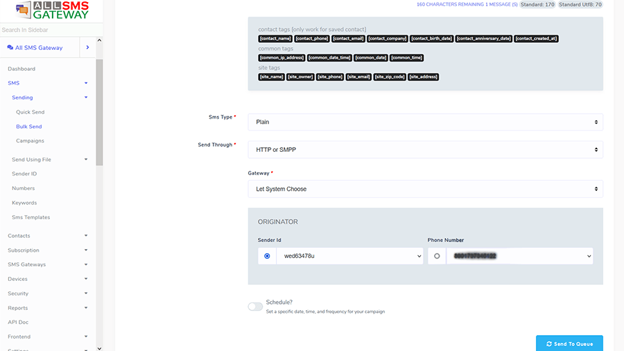 
        All SMS Gateway - Send Bulk SMS through HTTP-SMPP Protocol & Android Phone by Turning into Gateway
      