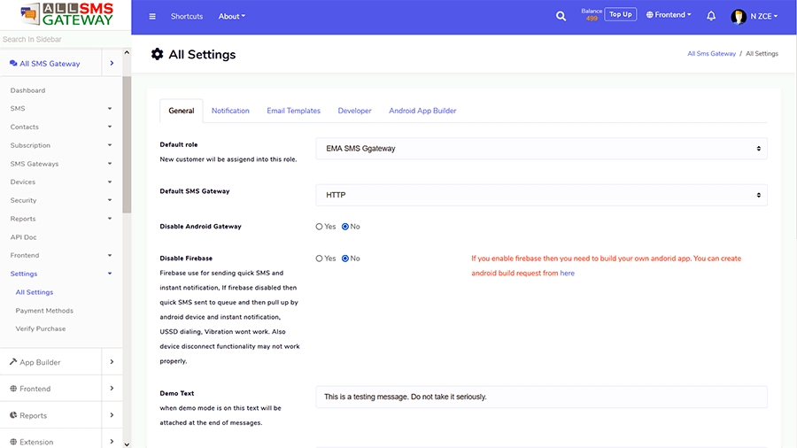 
        All SMS Gateway - Send Bulk SMS through HTTP-SMPP Protocol & Android Phone by Turning into Gateway
      