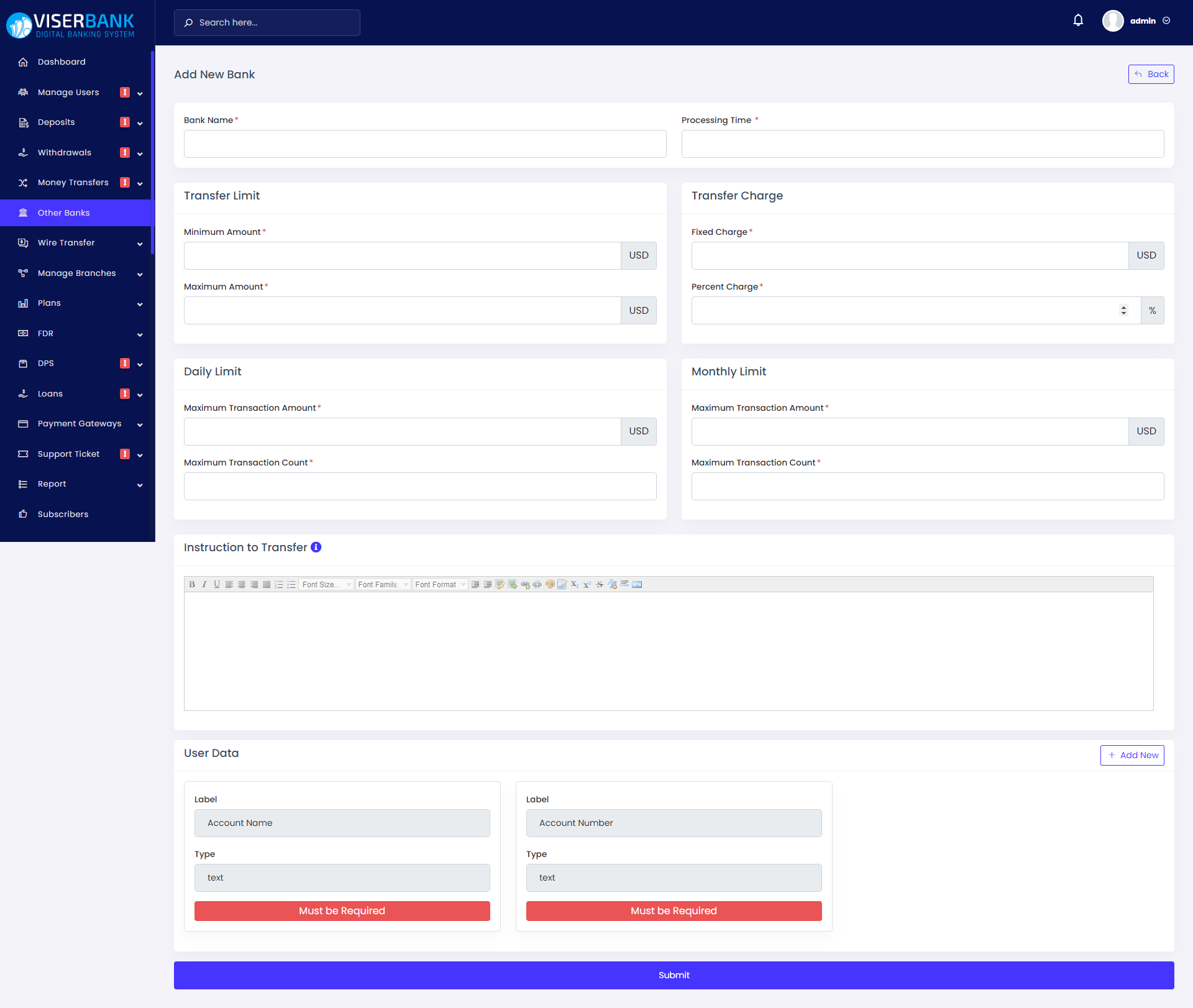 
        ViserBank - Digital Banking System
      