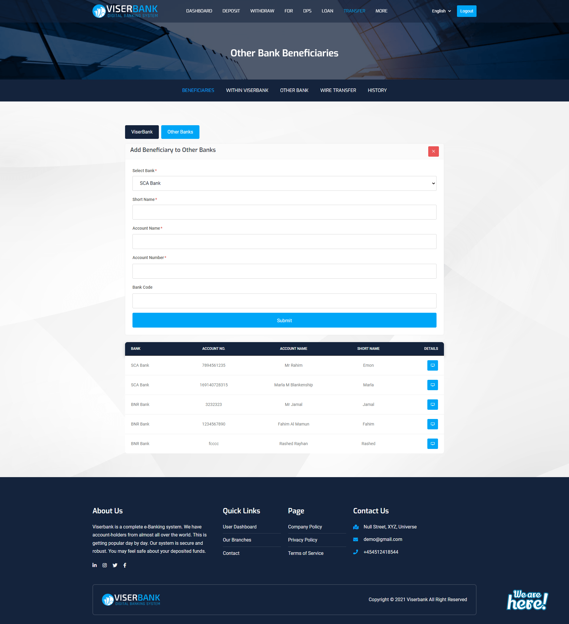 
        ViserBank - Digital Banking System
      