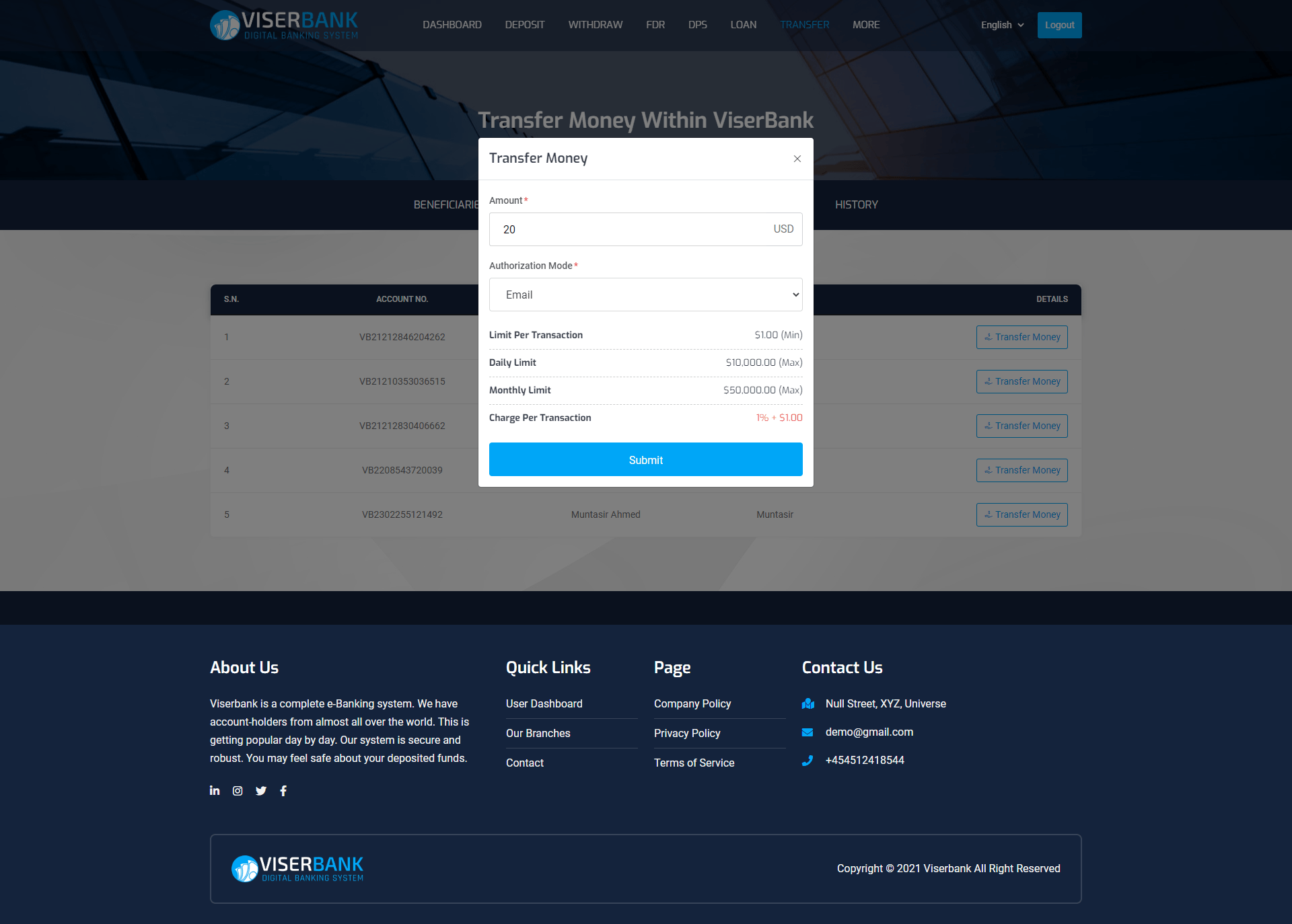 
        ViserBank - Digital Banking System
      