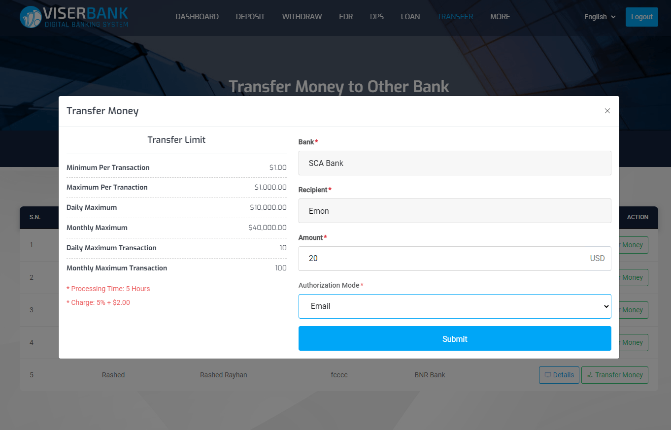 
        ViserBank - Digital Banking System
      