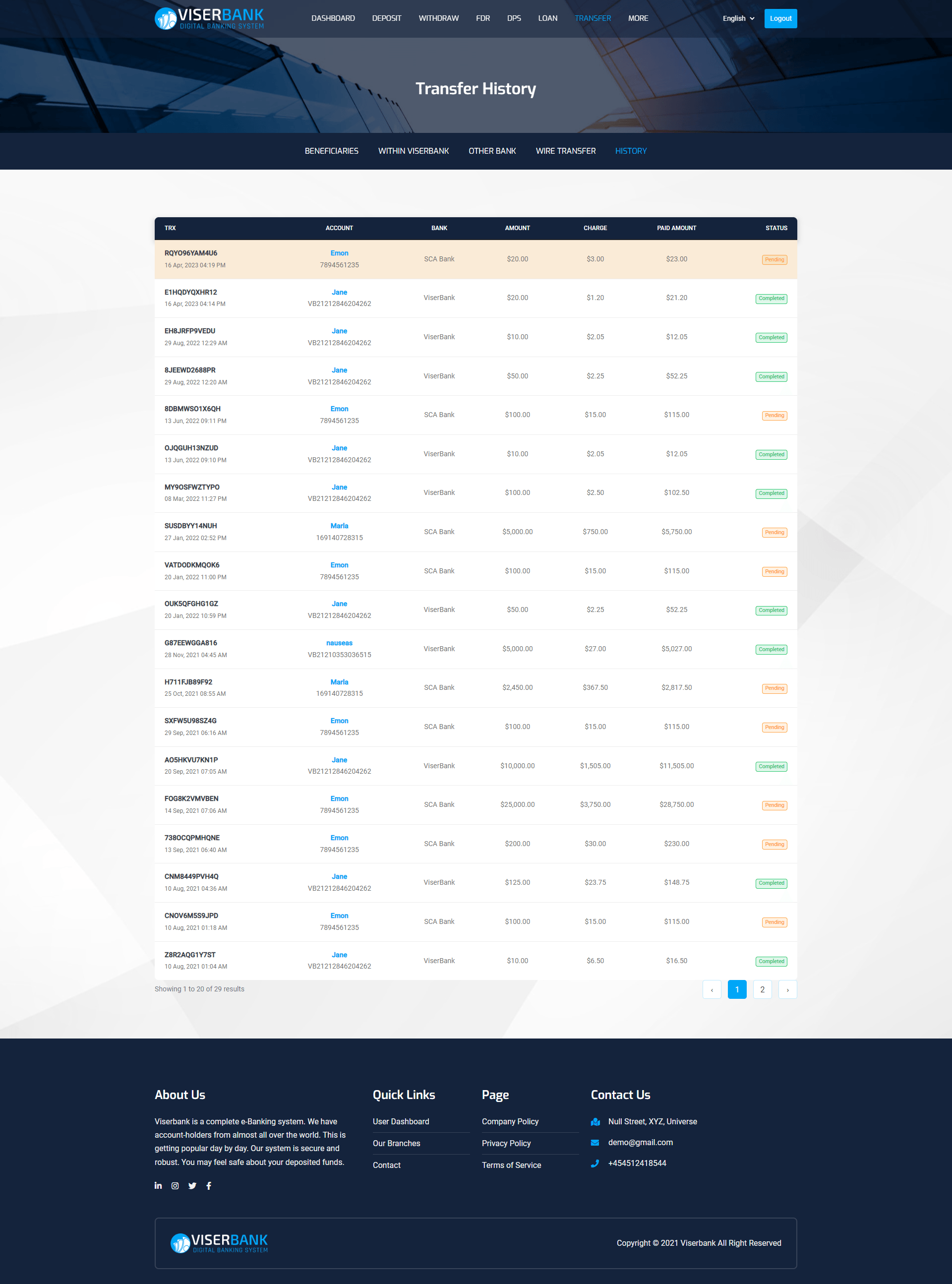 
        ViserBank - Digital Banking System
      