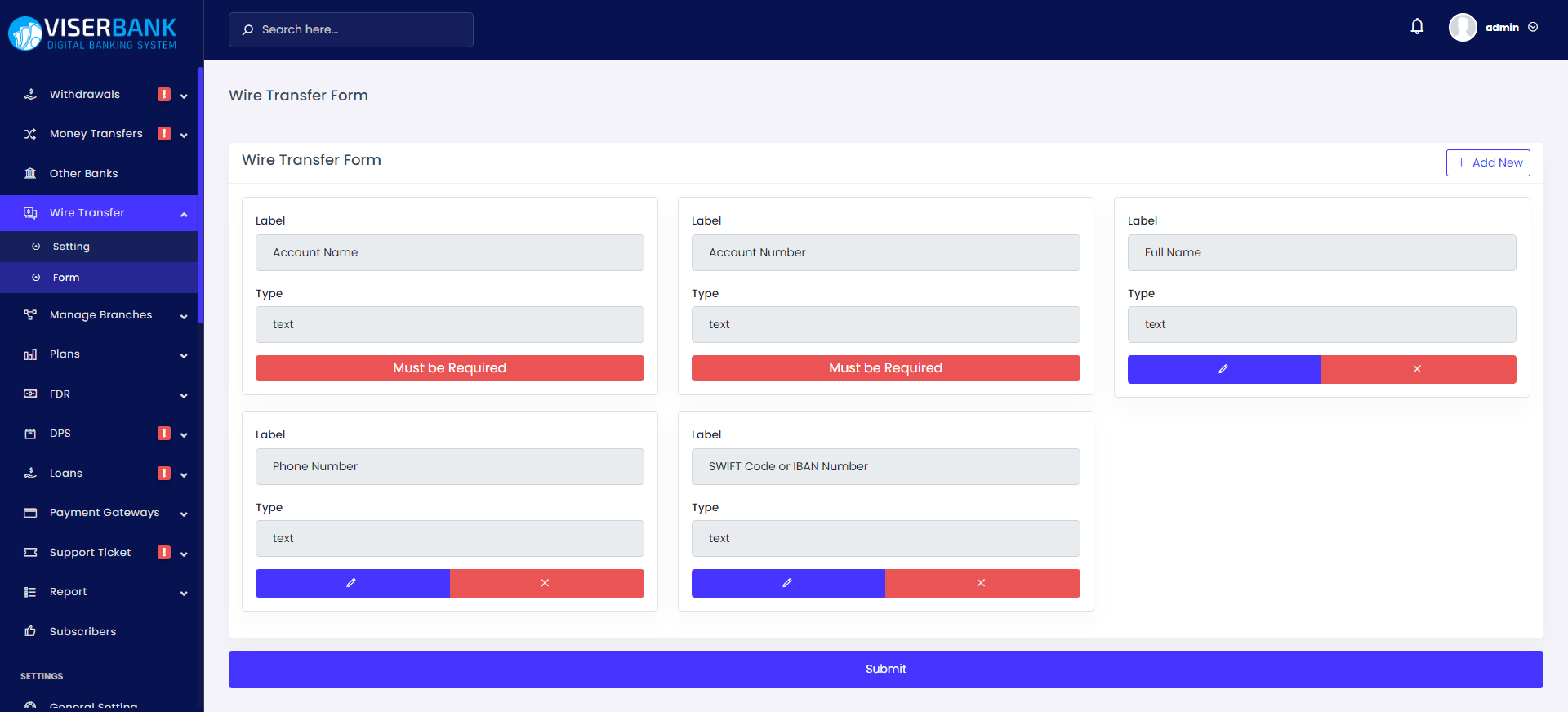 
        ViserBank - Digital Banking System
      