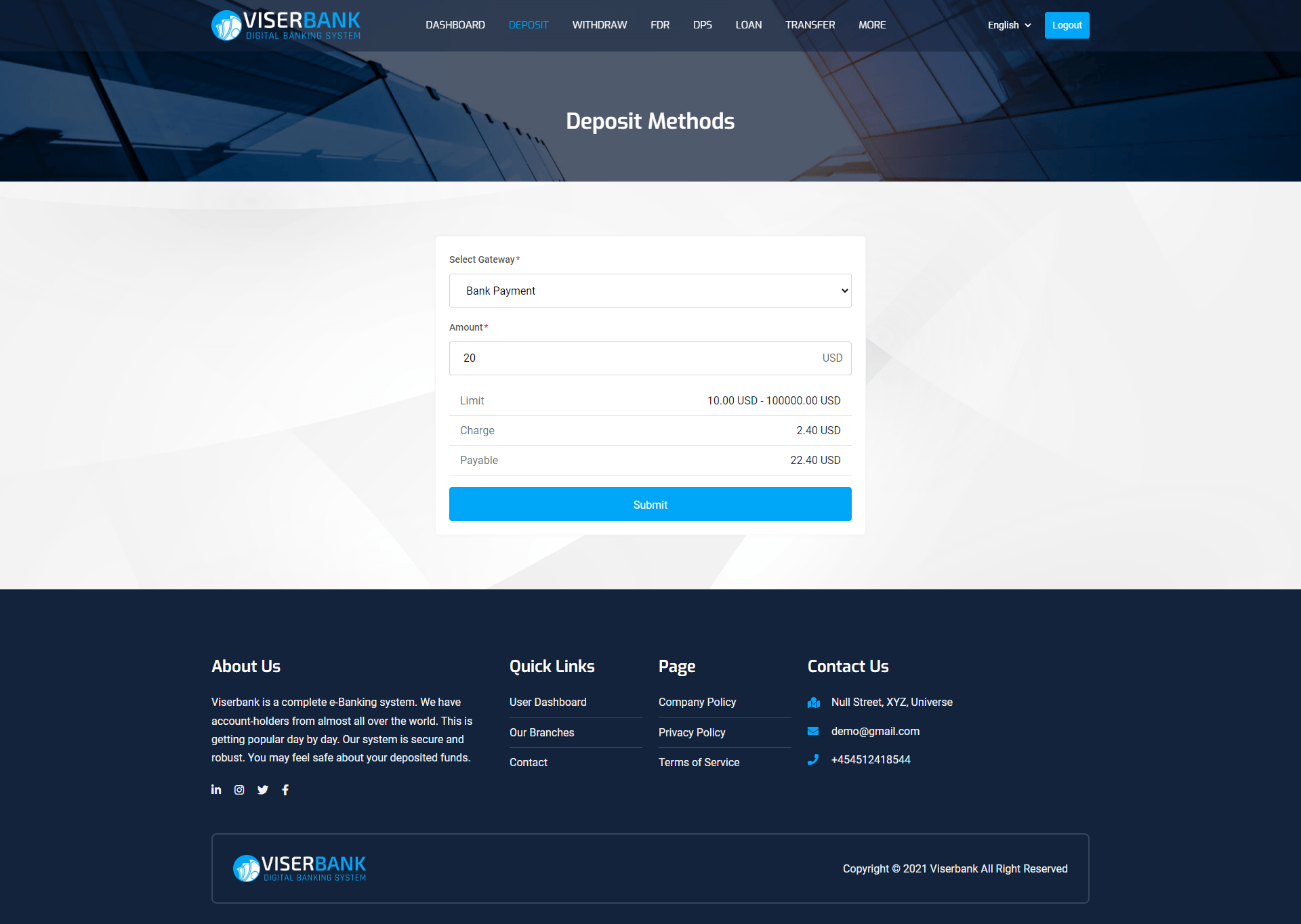 
        ViserBank - Digital Banking System
      