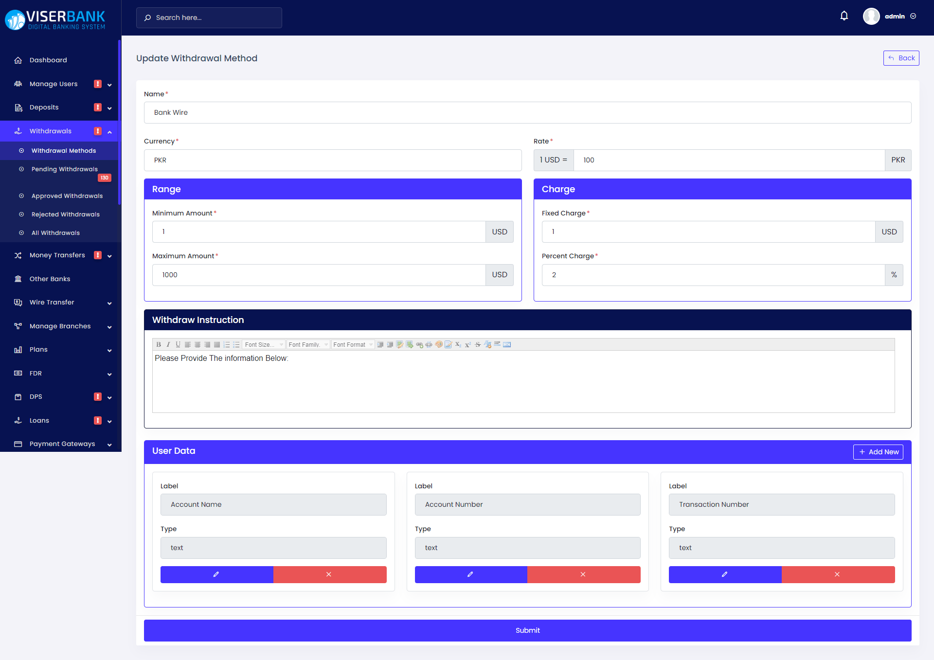 
        ViserBank - Digital Banking System
      