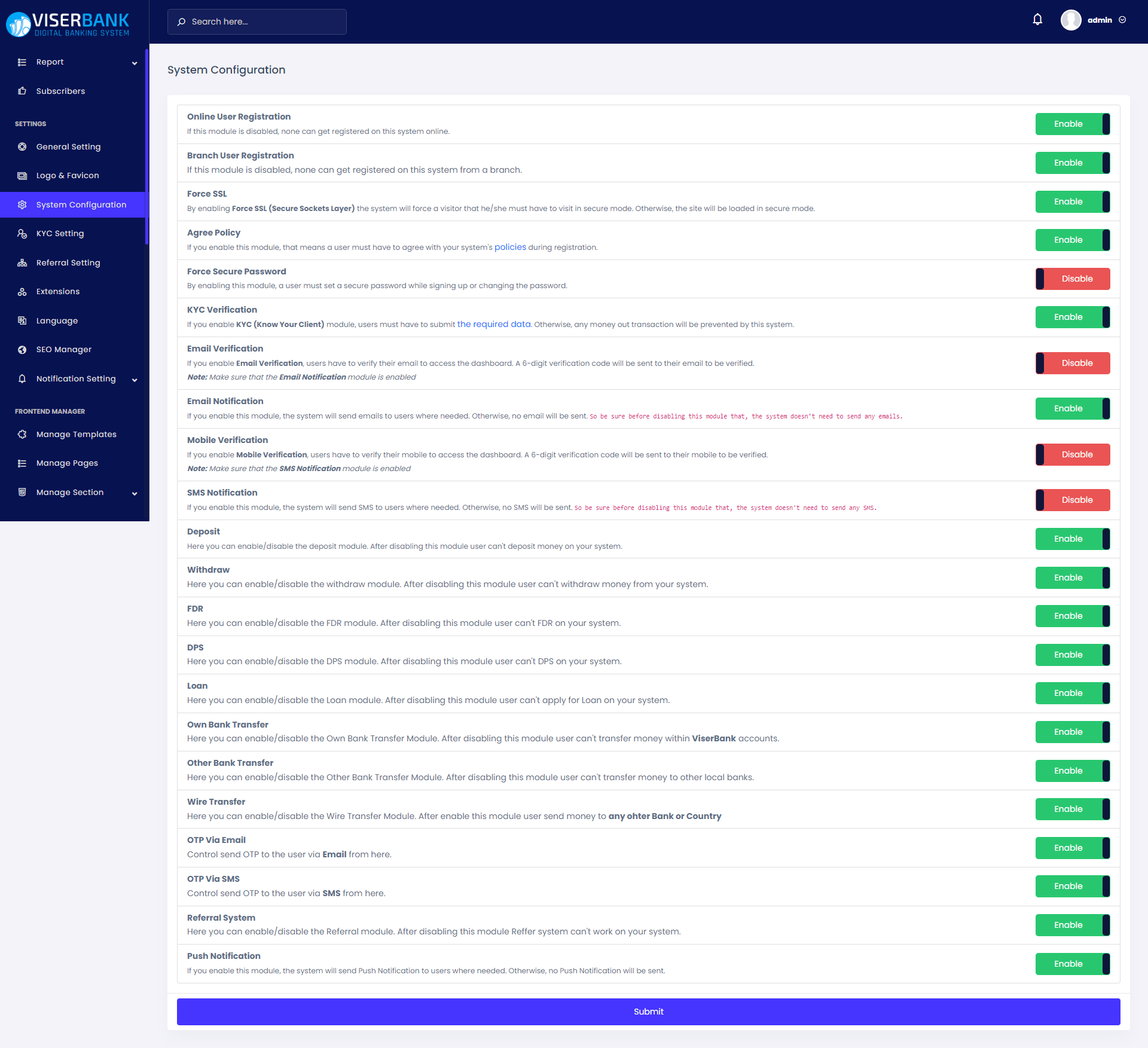 
        ViserBank - Digital Banking System
      