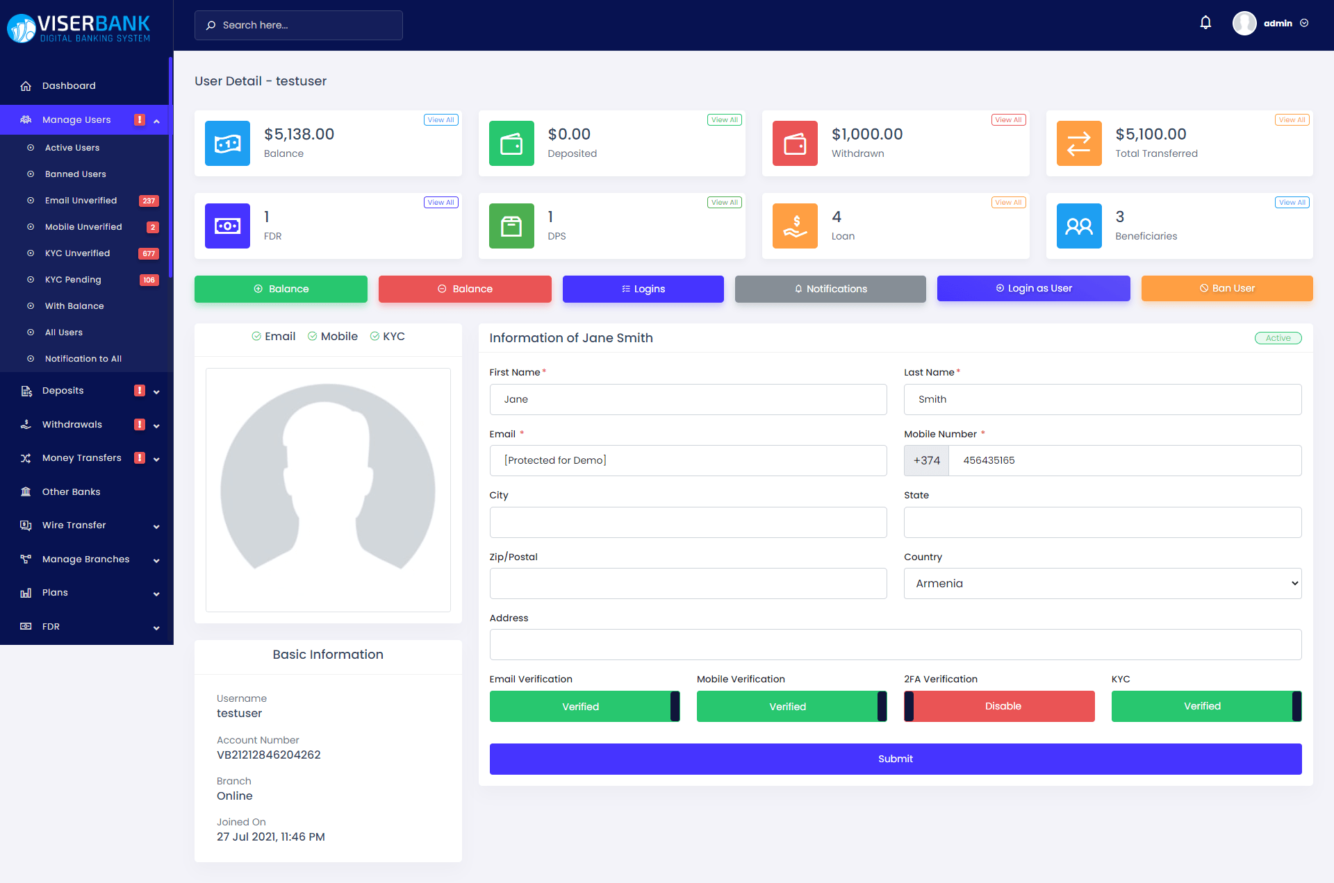 
        ViserBank - Digital Banking System
      