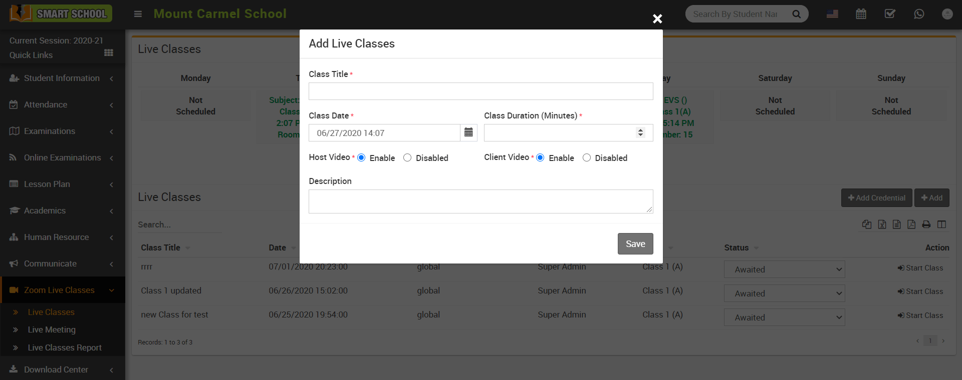 
        Smart School Zoom Live Class
      