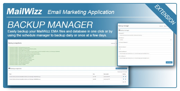 
        Backup Manager for MailWizz EMA
      